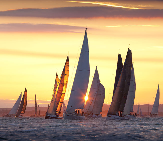 Salida al atardecer en el Solent