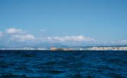 Cajón de hormigón de escollera de Punta Galea  desde el W