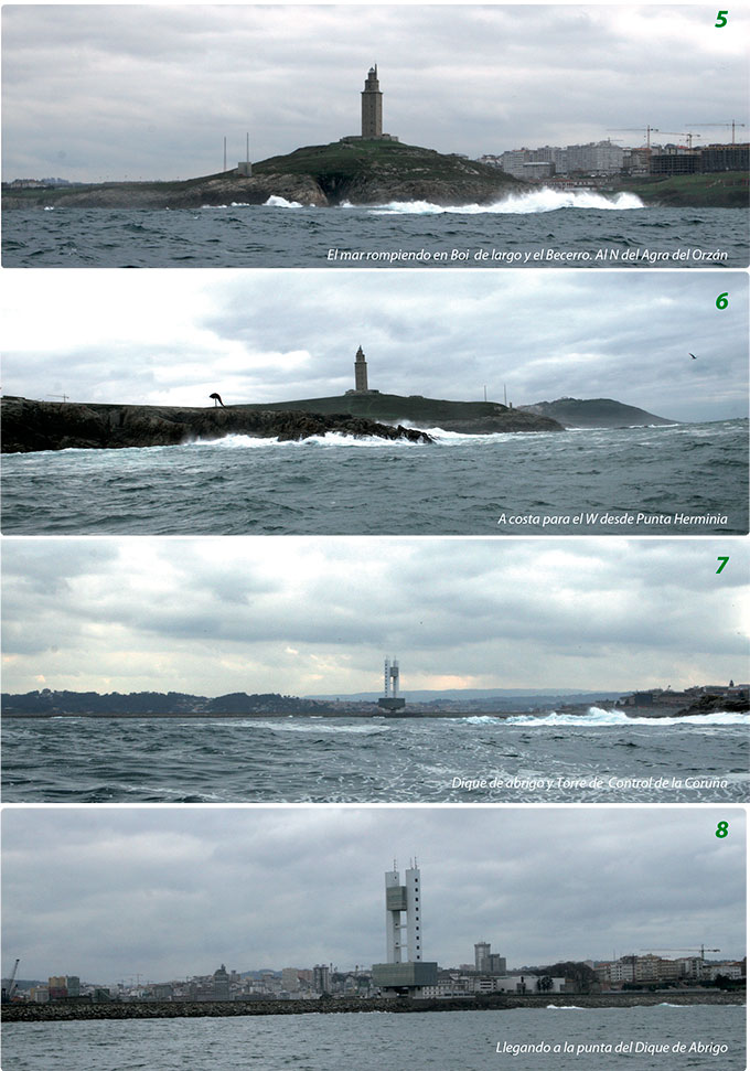  Secuencias de la aproximación a la Ría de la Coruña desde el W 2