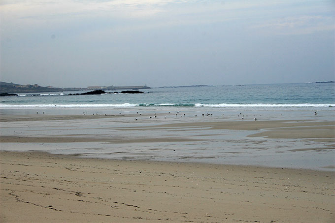 Porto Cubelo desde la playa de Carnota