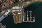 Vista cenital del puerto de Santa Uxía de Ribeira