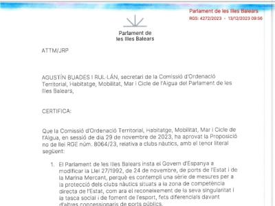 SOS de los clubes náuticos de Baleares