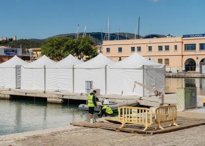 La feria náutica abrirá sus puertas del 30 de abril al 3 de mayo. Palma International Boat Show ultima el montaje del recinto ferial con más de 240 profesionales La feria náutica abrirá sus puertas del 30 de abril al 3 de mayo. Palma International Boat Show ultima el montaje del recinto ferial con más de 240 profesionales