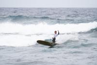 Ginger Caimi y Nicolás García lideran el nacional de Longboard en Arucas 