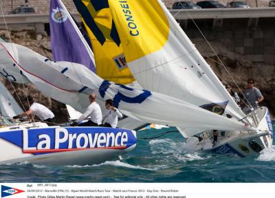 Mucho viento en Marsella. Las Xiquitasteam no pueden ante las fuertes condiciones meteo en Francia