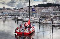 El equipo español de la VOR de gira por Galicia