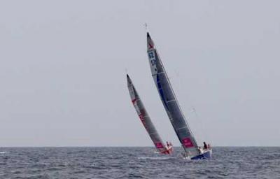 44ª Solitaire du Figaro: Armel Le Cléac'h Lagravière Morgan y Anthony Marchand: podium de Gijón