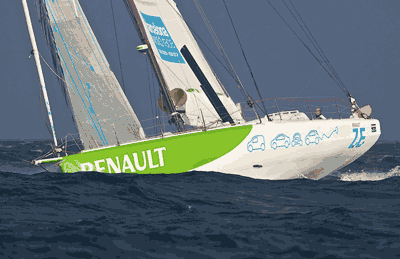 Los del Imoca 60 que enarbola la estrategia ECO2 de Renault continúa defendiendo su quinta posición