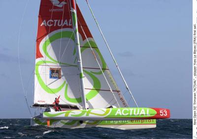 Primera jornada completa de la Transat Jacques Vabre y ya tenemos bajas, el Actual de Yves Le Blévec y Jean y Jean Le Cam.