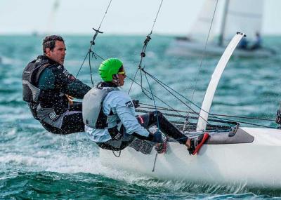 Echávarri y Pacheco vuelan en su Nacra 17 y se cuelan en la Medal Race de la segunda  prueba  de la Copa del Mundo de vela olímpica.