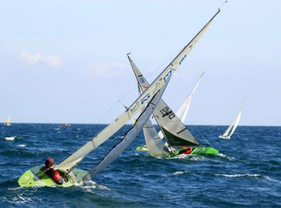 III Trofeo Internacional Iberdrola 2013 Kol Barend (Delta Lloyd), Rafa Andarias (CN Jávea) y Paco Llobet (CN Arenys de Mar) en los más alto del podio