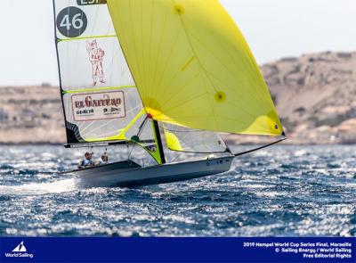 Los españoles resisten el envite del viento en la Copa del Mundo de Marsella