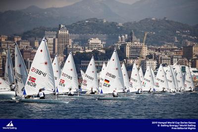 Los Laser Radial se estrenan con una manga en la Copa del Mundo de Génova