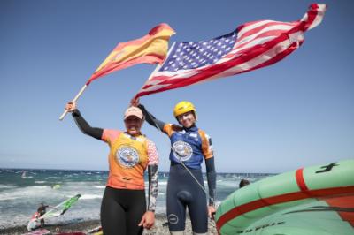 Los títulos femeninos del Mundial de Wingfoil de Gran Canaria se quedan en España