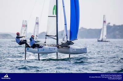 Martínez/Maslivets (Nacra 17) y Mas/Cantero (470) son terceros en la Copa del Mundo en Hyeres