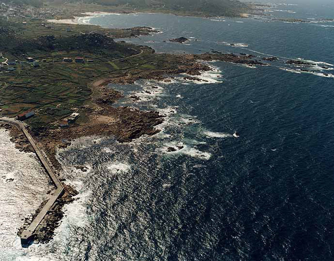 Vista aérea de la costa desde Camelle hasta Arou