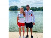 Corona continental en Belgrado (Serbia) para los palistas del Club Náutico Sevilla Carlos García en K-4 500 y Elena Gómez-Millán en C-2 200.   