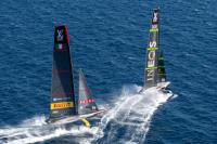 Tres a tres tras la sexta manga y primer día de reserva de la serie final de la Louis Vuitton Cup