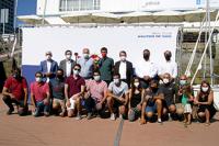 Insignia de oro del Real Club Náutico para Nicolás Rodríguez, homenajeado por el club en un acto emotivo al acudir los entrenadores que lo forjaron