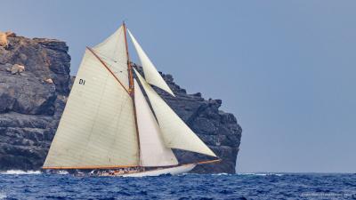 La falta de viento y la calima frustran el inicio de la Copa del Rey Repsol de Barcos de Época