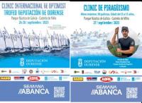 La Semana Abanca en Ourense: Un centenar de regatistas En el trofeo Diputacion de vela y los Clinic Abril de vela y Piraguismo, de Castrelo de Miño 